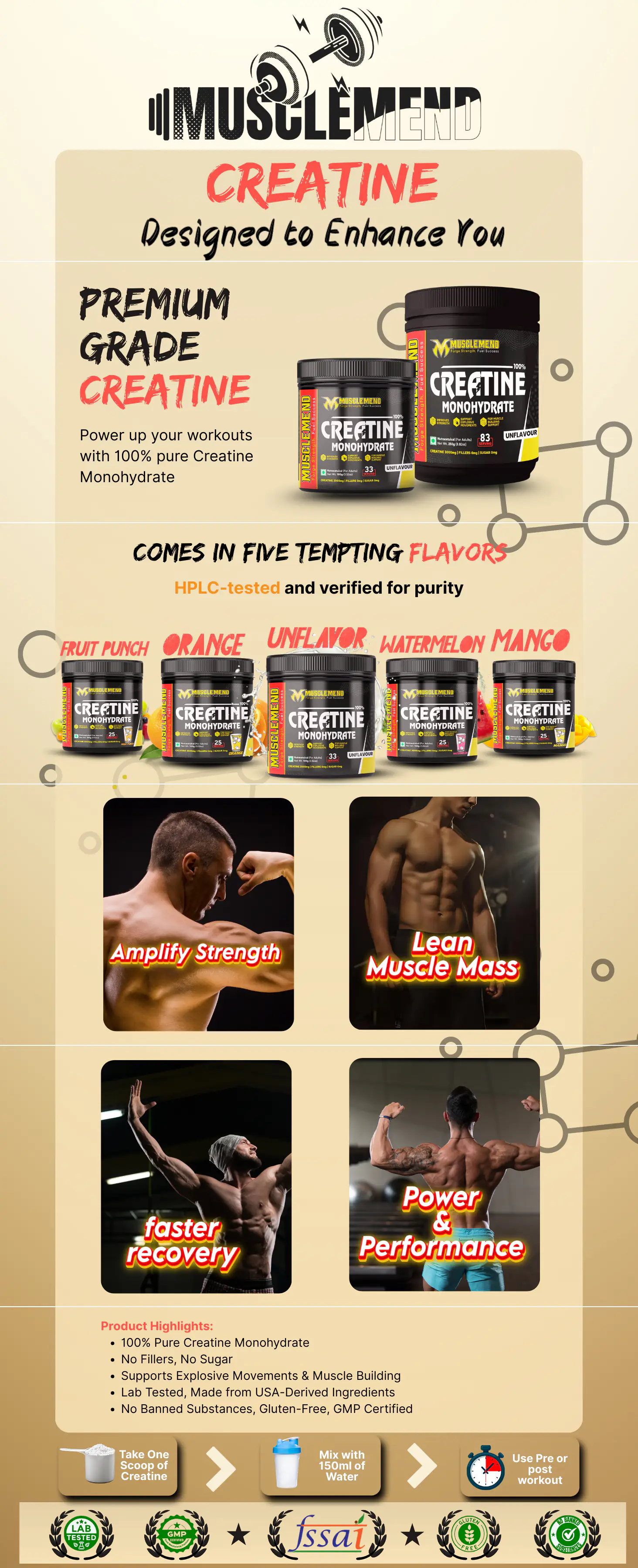 MuscleMend Creatine Monohydrate